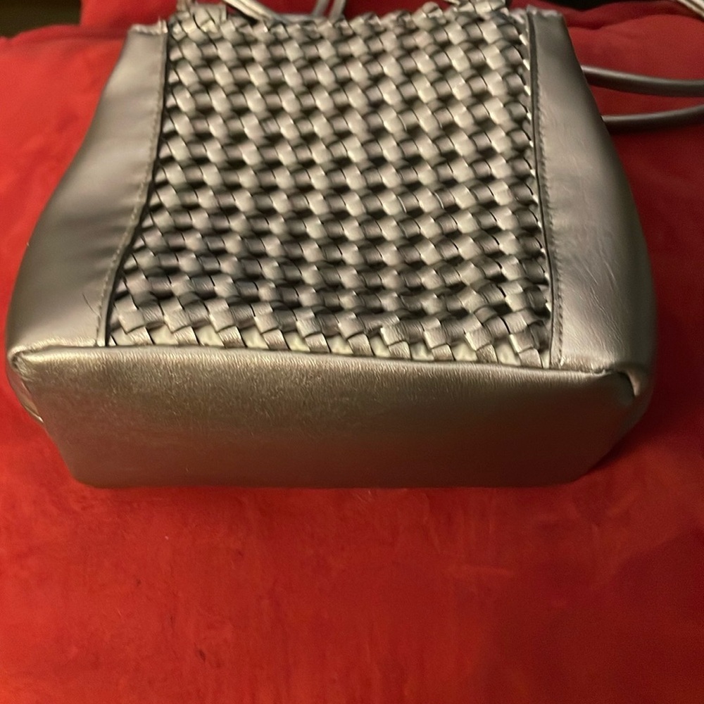 Liz Claiborne Silver Woven Bag